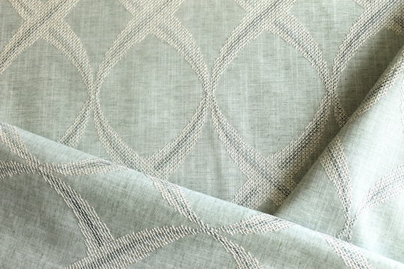 Unique Fine Fabrics Fontana in color Aura, embroidered fabric by the yard