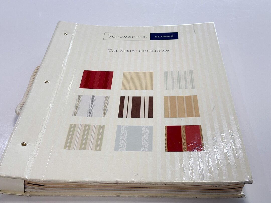 Schumacher Stripes Textured Wallpaper Sample Book Perfect for Crafts ...