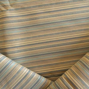 Vintage brown and green horizontal upholstery fabric remnant one yard