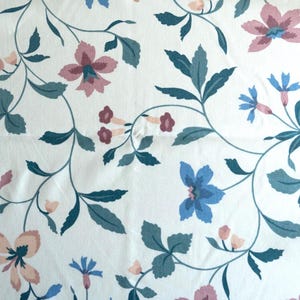 Vintage Waverly white and floral vine fabric remnant one yard