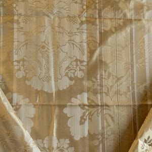 vintage gold damask  decorator fabric by the yard