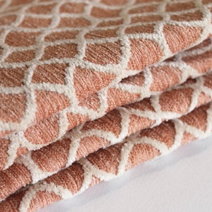 Stout Jeremiah in Salmon, designer chenille upholstery fabric by the yard