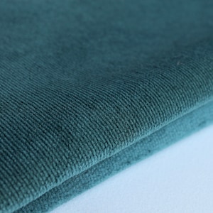 Teal velvet upholstery fabric by the yard