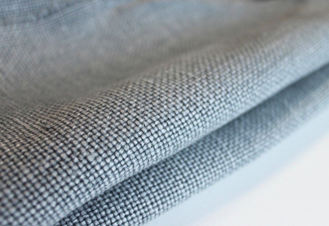 Bluegray Woven Upholstery Fabric by the Yard Etsy