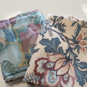 Bundle lot of two vintage floral decorator large upholstery fabric remnants 5 yards total