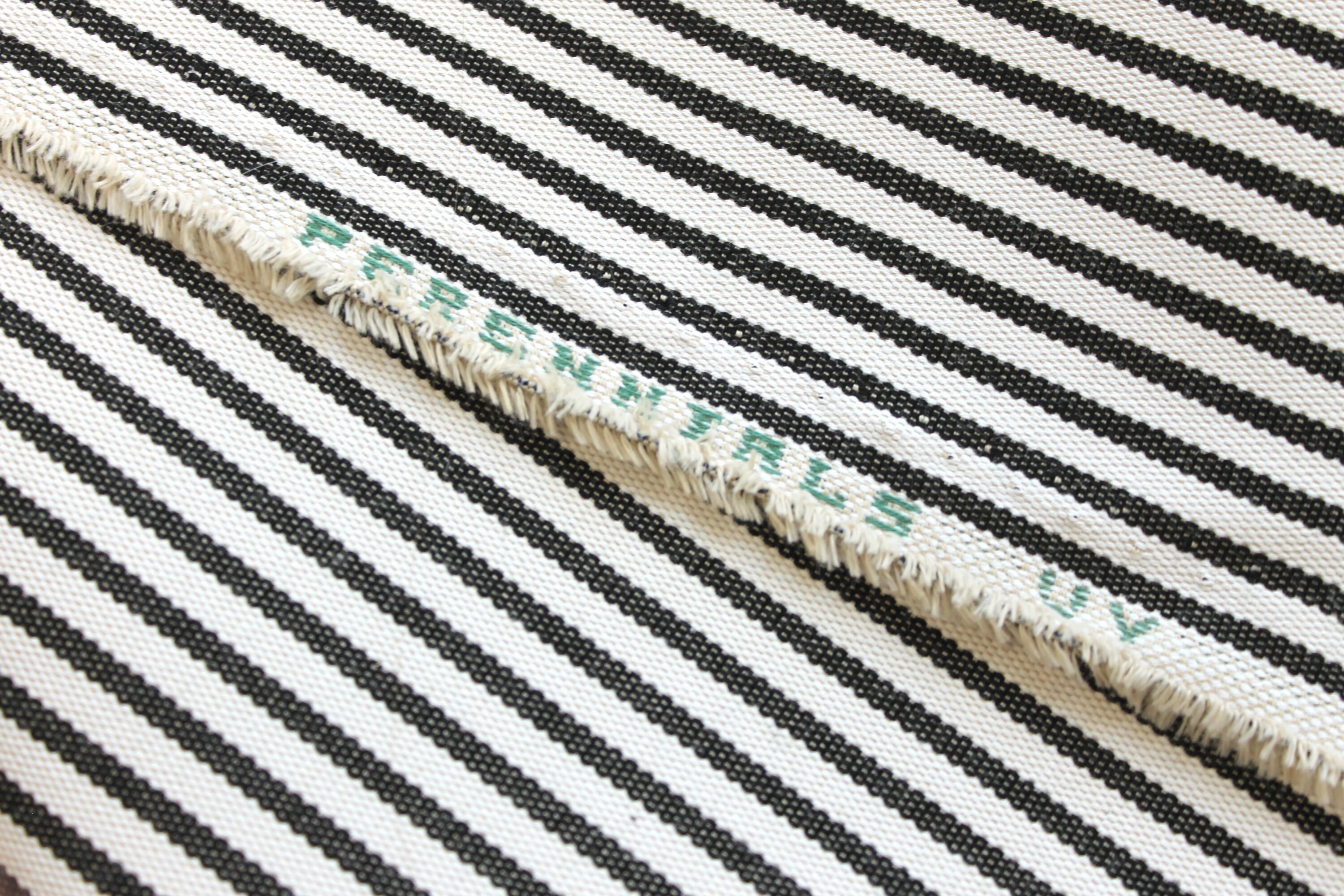 Perennials UV Black and White Stripe Upholstery Fabric by the Yard