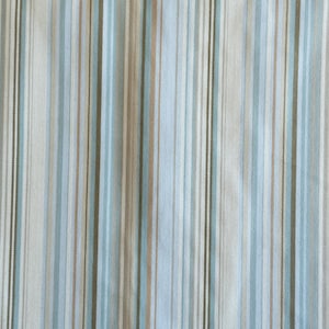 Vintage blue, brown, and tan stripe fabric remnant one yard