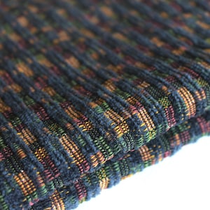 Multicolored chenille upholstery fabric by the yard