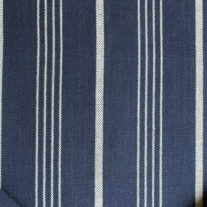 Navy and cream striped upholstery fabric by the yard