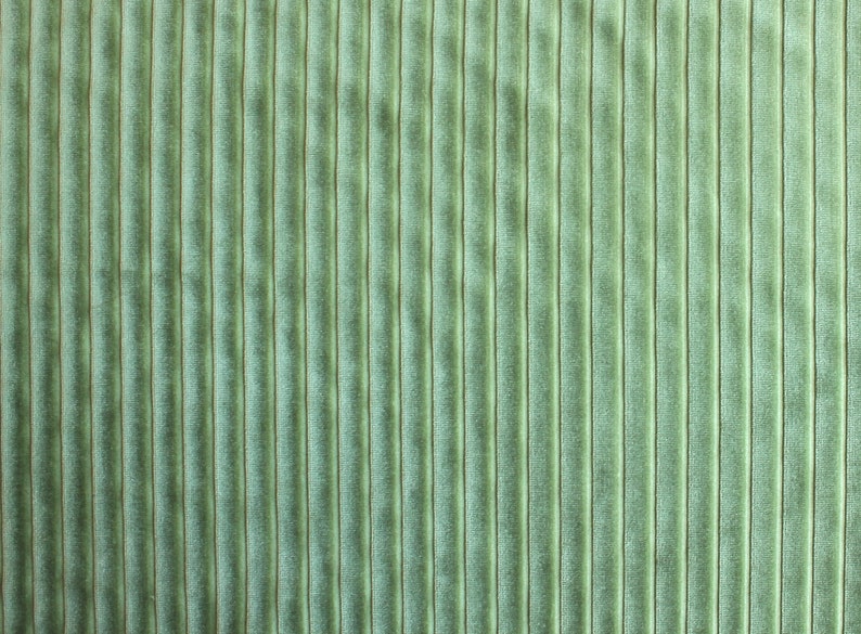 Green Ribbed Velvet Upholstery Fabric by the Yard - Etsy