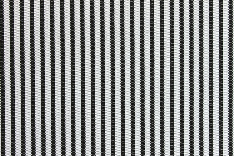 Perennials UV Black and White Stripe Upholstery Fabric by the Yard