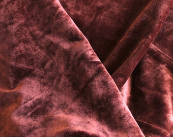 Deep red velvet fabric by the yard