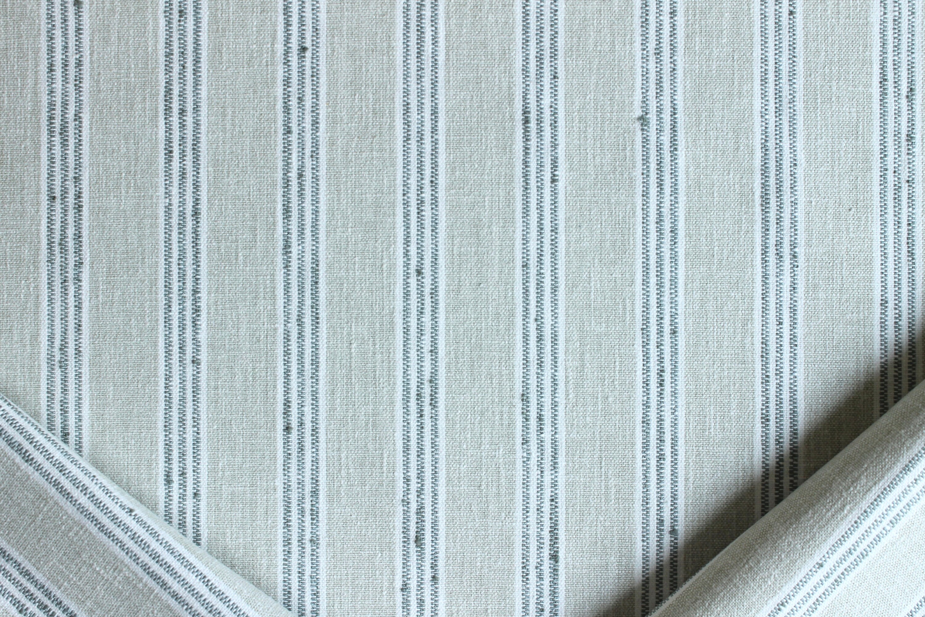 Stout Bequest in Dewkist, sage green striped upholstery fabric 1.5 yards