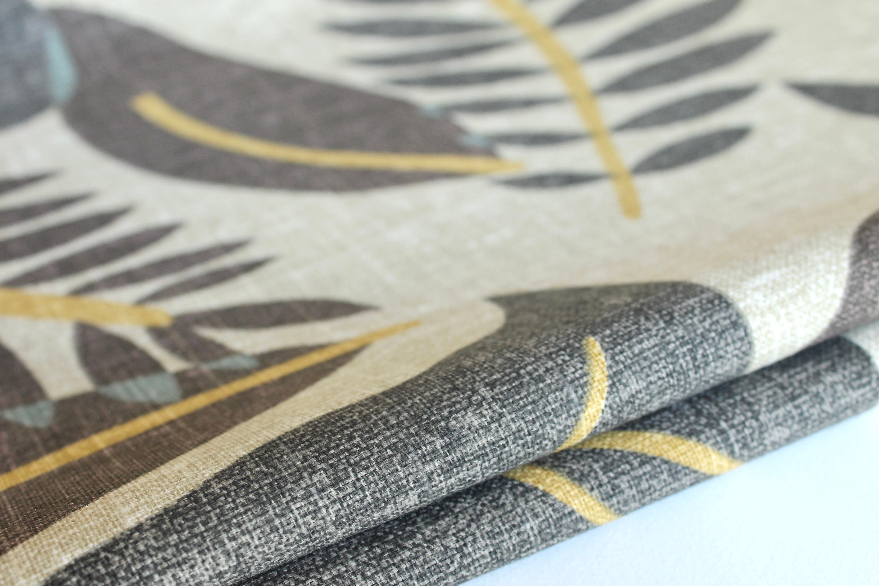 Brown Large Print Leaf Patterned Fabric by the Yard - Etsy