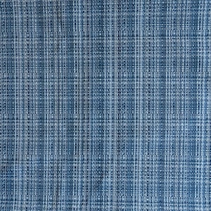 Vintage blue woven striped upholstery fabric by the yard