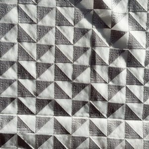Geometric embroidered sheer fabric remnant 2 yards