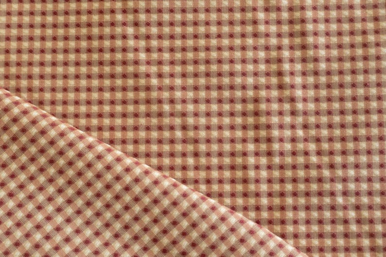 Vintage Red Dot Checkered Fabric by the Yard - Etsy