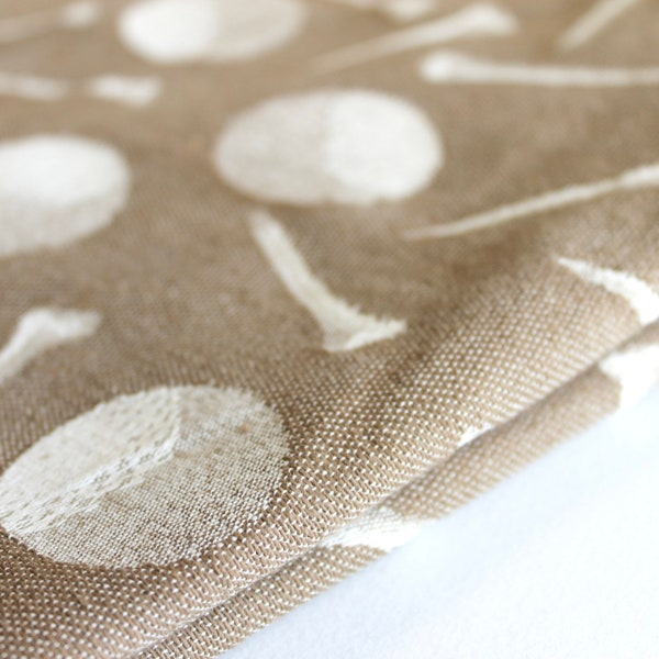 Taupe golf print upholstery fabric by the yard, pillow covers, custom pillow covers, custom bench cushion cover