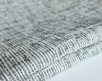 Gray and white woven upholstery fabric by the yard
