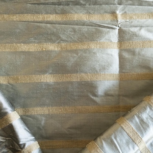 Green and brown horizontal striped fabric remnant two yards