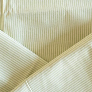 Vintage green and white decorating ticking stripe by the yard