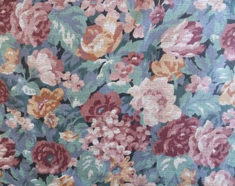 Vintage designer floral tapestry fabric by the yard