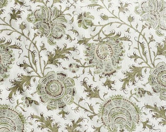 Lee Jofa Indiennes Floral Ivy Sarah Bartholomew Collection linen blend Multipurpose Fabric remnant 1 yard available