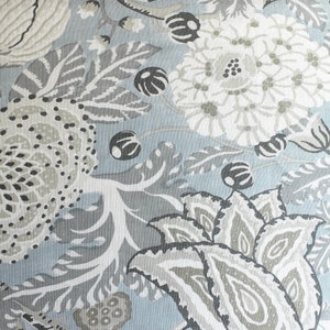 Thibaut Mitford fabric in Aqua, linen upholstery fabric by the yard