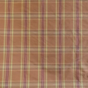 Vintage orange and red plaid/check upholstery fabric by the yard