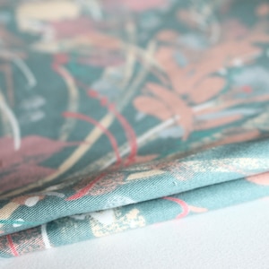 Vintage 1980s pastel brushstroke abstract fabric by the yard
