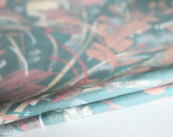 Vintage 1980s pastel brushstroke abstract fabric by the yard