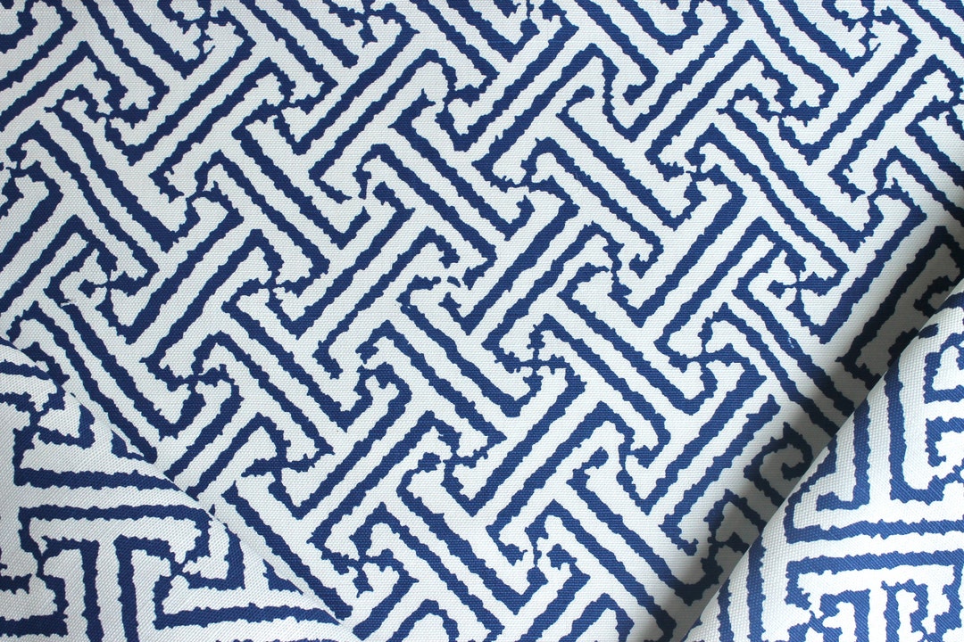 Quadrille Java Grande, Linen Blend Fabric by the Yard - Etsy