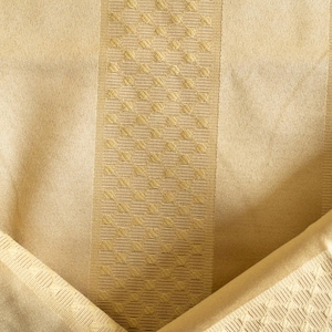 Vintage gold stripe upholstery fabric remnant one yard