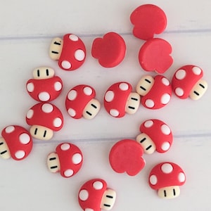 Cabochon à dos plat champignon crapaud, 10 pièces, embellissement champignon en résine, objet artisanal en forme de champignon champignon de jeu vidéo, fournitures pour scrapbooking pour gamer