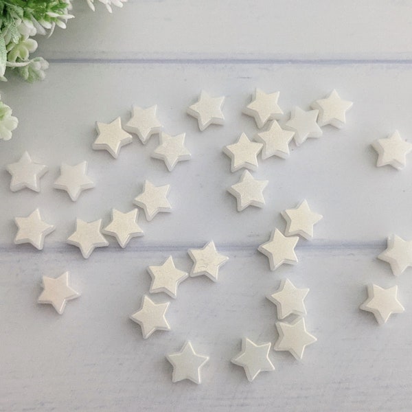 White Star Beads, Mini White Beads, Miniature Star Beads for DIY Jewelry, Children Craft Beads Star, Kids Craft Beads, DIY Necklace Beads