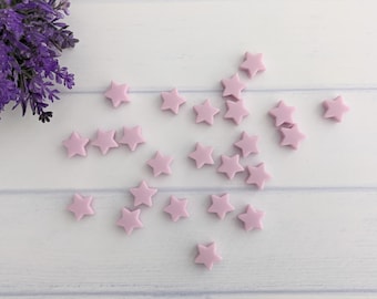 Lavender Silicone Stars 10 pc, Jewelry Star , Children Craft Silicone Star Beads, Food Grade Silicone Beads, Light Purple Silicone Beads