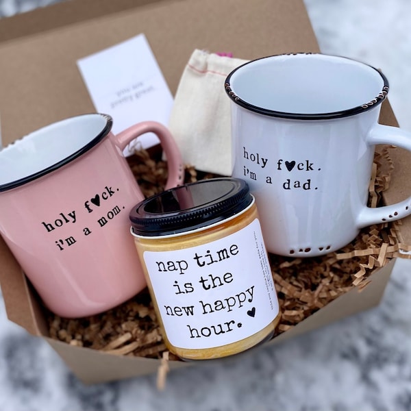 New parents gift box, mug and candle set, baby shower gift, pregnancy gift, new baby gift, new mom gift, new parents care package