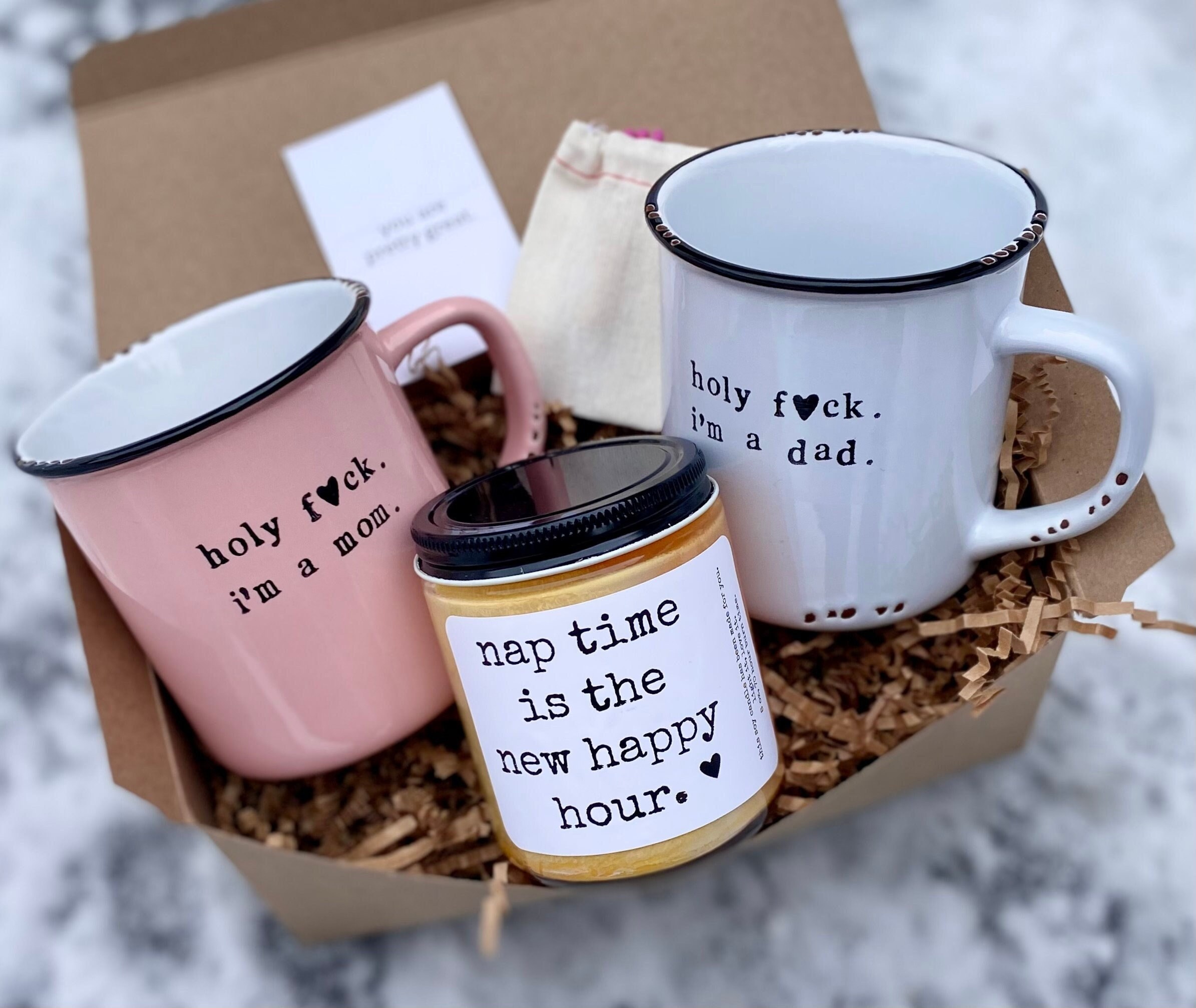 New parents gift box, mug and candle set, baby shower gift, pregnancy gift, new baby gift, new mom gift, new parents care package
