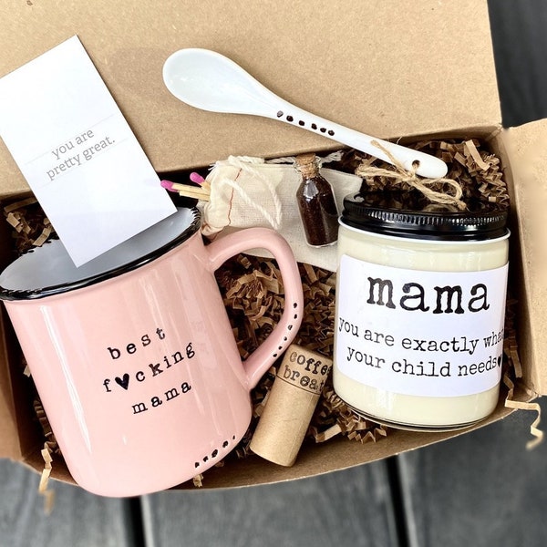 New mom gift basket with mug and candle, expecting mom gift, baby shower gift, pregnancy gift box, new mom gift box, new baby gift for mom.