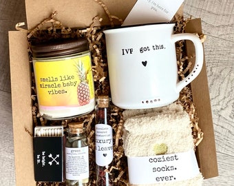IVF care package with mug, candle and socks, ivf gift, infertility gift, fertility gift, ivf gift box, trying to conceive, ivf socks