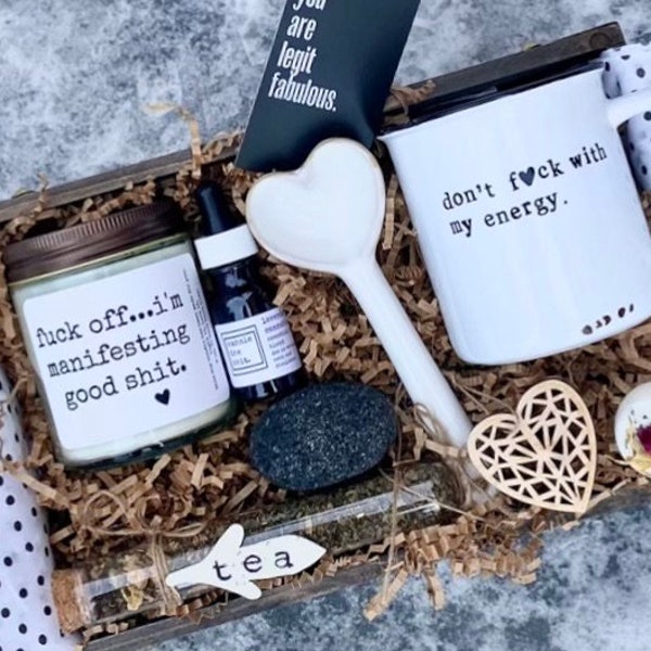 Witchy care package for her, don't fuck with my energy mug, self care gift box, witchy gift box, best friend gift box, bad bitch energy