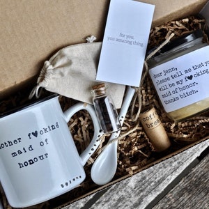 Maid of Honor Proposal Box: Mug & Soy Candle Gift Set