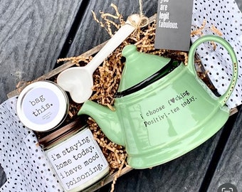 Tea care package for her, thinking of you gift, self care gift box, sympathy gift box for women, care package friend