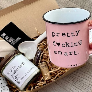 Masters degree graduation gift with mug and candle, college graduation gift, mba graduation gift for her, class of 2025, personalized