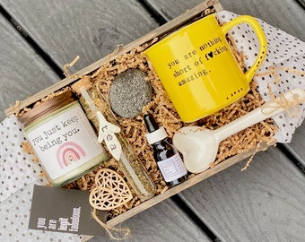You are amazing self care package for her, spa gift box with mug and candle, essential oil care package for her, personalized gift for her