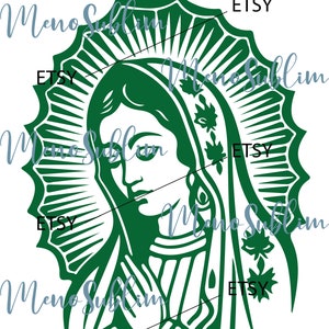 virgen maria virgen de guadalupe vergine vergine maria saint santo santos adesivo decalcomania vinile svg pdf png illustratore wall art decor