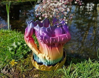 Déesse fondue - Vase unique - Divinité féminine fondue - Vases Home Decor