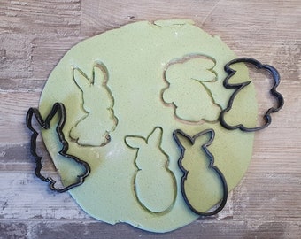 Easter Bunny Clay Polymer Stamp Cookie Cutter Set Easter Easter Cookie Cutter Cookie Cutters