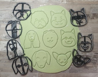 Dog Clay Polymer Stamp Cookie Cutter Pet Cookie Cutter Cookies - Chihuahua Corgi Dachshund Cocker Spaniel Maltese Pomeranian Shiba Inu