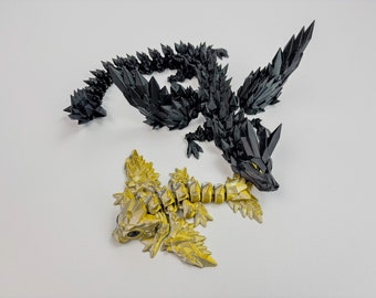 Drachen mit Flügel - 2 in 1 Drachen - geflügelte Kristalldrachen - Fourth Wing Dragon - Fidget Fantasy Bücher Dekoration
